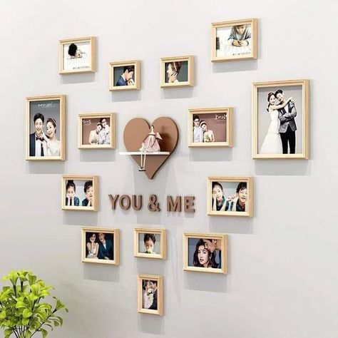 Wall Gallery Decoration Ideas ✨️ #walldecor #walldesign #walllightdesign #walldecorationforlivingroom #homedesignsdworld #explorepage #explore #latestdesigns #wallgallery #wallgallerydecor Bedroom Photo Frame, Cute Couple Wedding, Oil Painting Photo, Family Photos Wall Decor, Wall Hanging Photo Frames, Photo Collage Diy, Picture Wall Bedroom, Frame Wall Collage, Photo Collage Wall