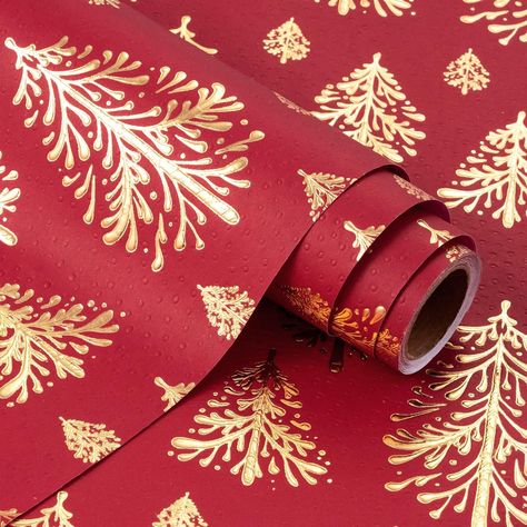 Gold And Red Christmas, Luxury Christmas Wrapping Paper, Present Ideas For Family, Grey Christmas Tree, Amazon Christmas Gifts, Christmas Digital Paper, Christmas Gifts For Everyone, Creative Christmas Trees, Wrapping Paper Design