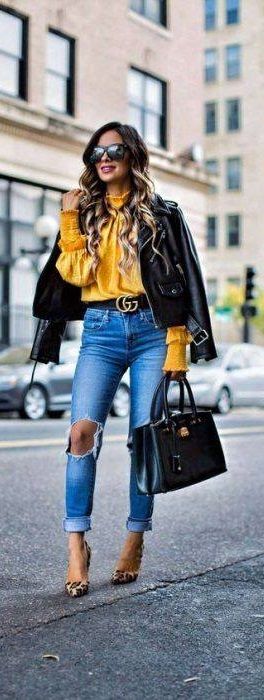 Mustard Blouse, Mustard Skirt, Fall Trends Outfits, Cozy Winter Outfits, Fashion Themes, Denim Trends, Fashion Group, Maxi Skirts, Blouse Outfit