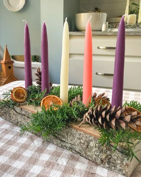 Ideas For Advent Wreath, Make Advent Wreath, Advent Candle Ideas Diy, Advent Candle Holders, Wooden Advent Candle Holder, Diy Advent Wreath Candle Holders, Diy Advent Wreath Simple, Homemade Advent Wreath Diy, Wooden Advent Wreath