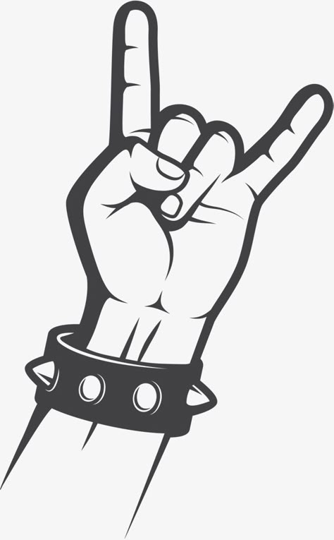 Rockstar Hand Sign, 70s Rockstar Aesthetic, 70s Rockstar, Heavy Metal Christmas, Rock Png, Rock Drawing, Kiss Artwork, Rock Sign, Rockstar Aesthetic