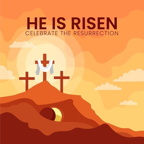 Flat he is risen easter sunday illustrat... | Free Vector #Freepik #freevector #easter-sunday #christian-easter #easter #easter-holiday Sunday Illustration, April Wallpaper Aesthetic, Spring Wallpaper Iphone, Aesthetic Spring Wallpaper, Wallpaper April, Easter Countdown, April Aesthetic, April Wallpaper, Destiny Images