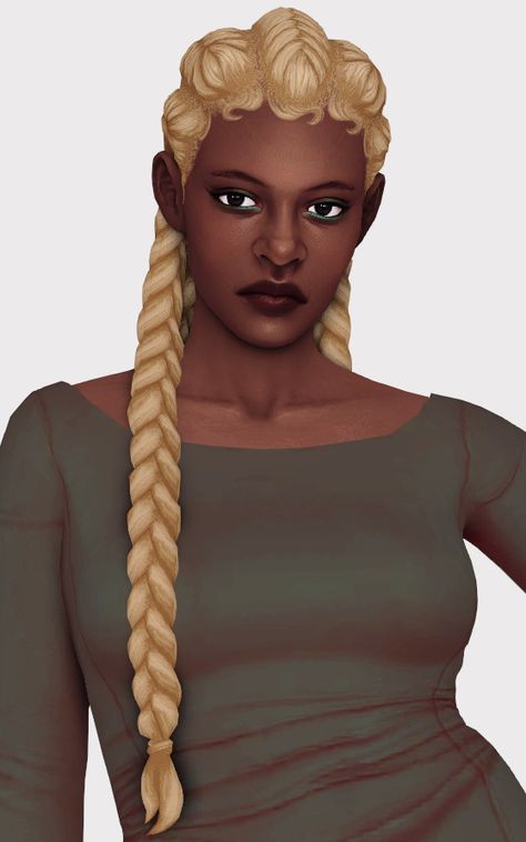 The Sims 4 Braids Cc, 4 Braids, The Sims 4 Packs, Sims 4 Mm Cc, Tumblr Sims 4, Sims 4 Cc Folder, Sims 4 Mm, Pigtail Braids, Sims Hair