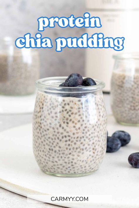 Chia Seed Pudding Macros, Chia Seed Pudding With Protein Shake, Coconut Protein Powder Recipes, Chia Pudding Recipes Oat Milk, Protein Chia Pudding Breakfast, Chia Seed Pudding Fairlife, Thick Chia Pudding, Chia Pudding Recipes High Protein, Protein Chai Pudding