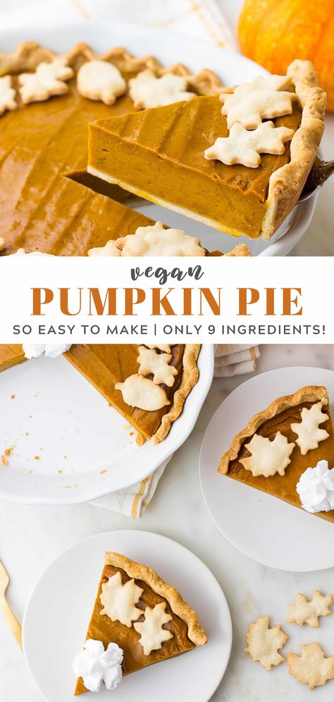 Healthy Vegan Dessert, Vegan Pumpkin Pie Recipe, Vegan Pies, Vegan Pies Recipes, Pumpkin Filling, Paleo Snack, Vegetarian Ideas, Cheesecake Vegan, Pumpkin Custard