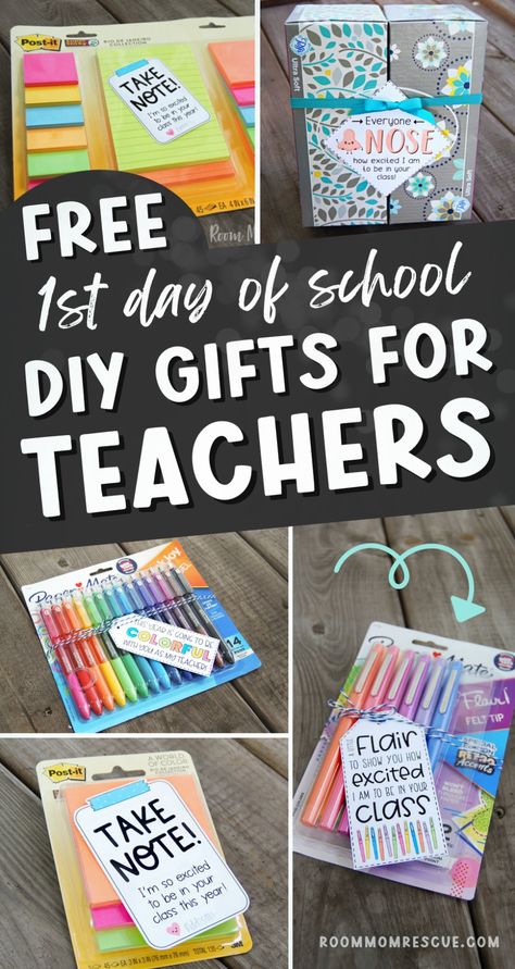 Are you looking for easy and homemade teacher gifts for the first day of school? Look no further. Get these free gift tags and back to school teacher gift ideas all teachers will appreciate! Get the free printable tags for these DIY gifts! Back To School Gift Tags, Inexpensive Teacher Gifts, Back To School Teacher Gifts, Homemade Teacher Gifts, Easy Teacher Gifts, Teacher Gift Printables, Teacher Gift Baskets, Back To School Gifts For Teachers, Flair Pens