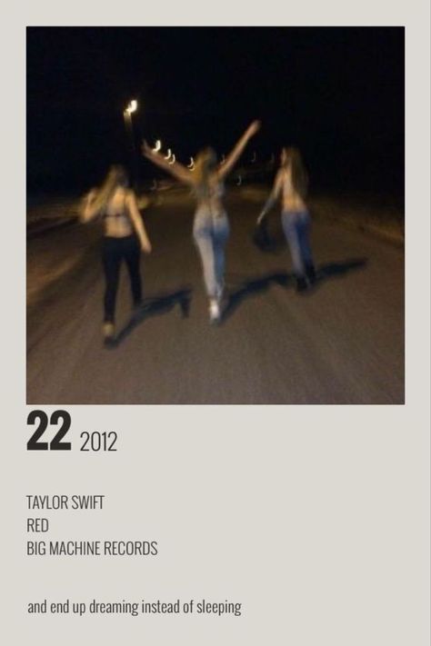 Polaroids Ideas, 22 Taylor Swift, Songs Taylor Swift, Taylor Swift Discography, Red Song, 22 Taylor, Taylor Swift 22, Taylor Songs, Music Poster Ideas