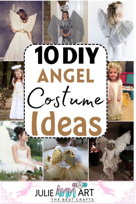 Angel Costume Easy Diy Angel Costume, Angel Halos Diy, Angels In The Outfield Costume, Angel Diy Costume Women, Diy Kids Angel Costume, Angel Costume Makeup Ideas, Angel Costume Christmas, Angel Costume Inspiration, Kids Angel Costume Diy