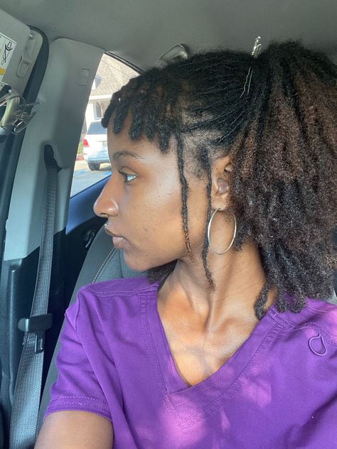 Dyed locs , frizzy locs , fluffy locs , Micro Locs With Bangs, Short Locs With Bangs, Locs With Bangs Black Women, Free Form Micro Locs, Loc Bangs Styles, Comb Coil Micro Locs, Locs Bangs, Loc Bangs, Locs With Bangs