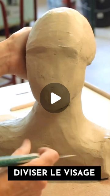 Eye Sculpture Clay, Clay Sculpture Ideas For Beginners Easy, Clay Faces Sculpture Easy, Self Portrait Sculpture, Sculpture Portrait, Ceramic Bust, Clay Angel, Ceramic Statue, Sculpting Tutorials