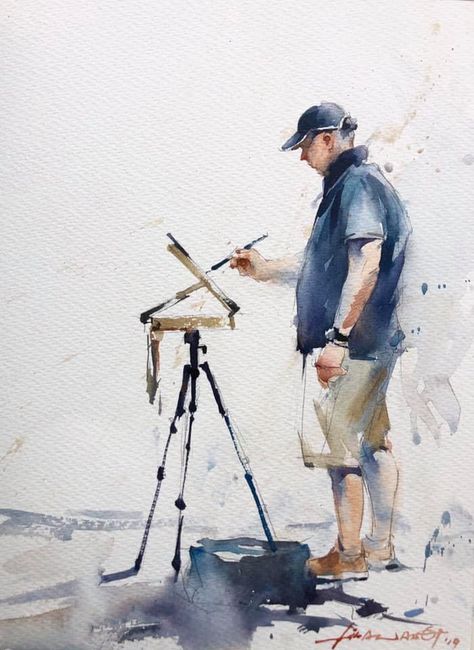 Watercolor Art People, Loose Watercolor Paintings, Human Figure Sketches, Learn Watercolor Painting, Watercolor Workshop, Art Tutorials Watercolor, Watercolor Architecture, Painting People, Watercolor Palette