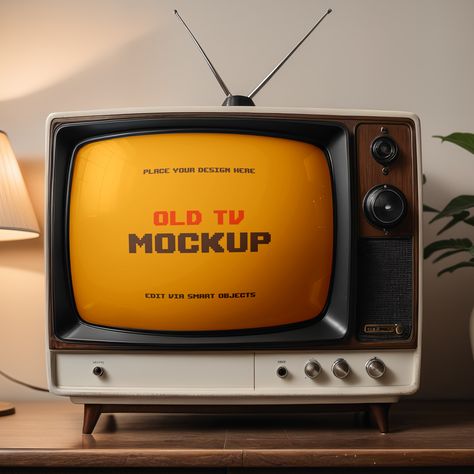 Free Old TV Mockup Template PSD Retro Tv Poster, Old Tv Template, Tv Overlays For Edits, Old Tv Overlay, Old Tv Png, Old Tv Aesthetic, Tv Graphic Design, Tv Template, Campaigns Ideas