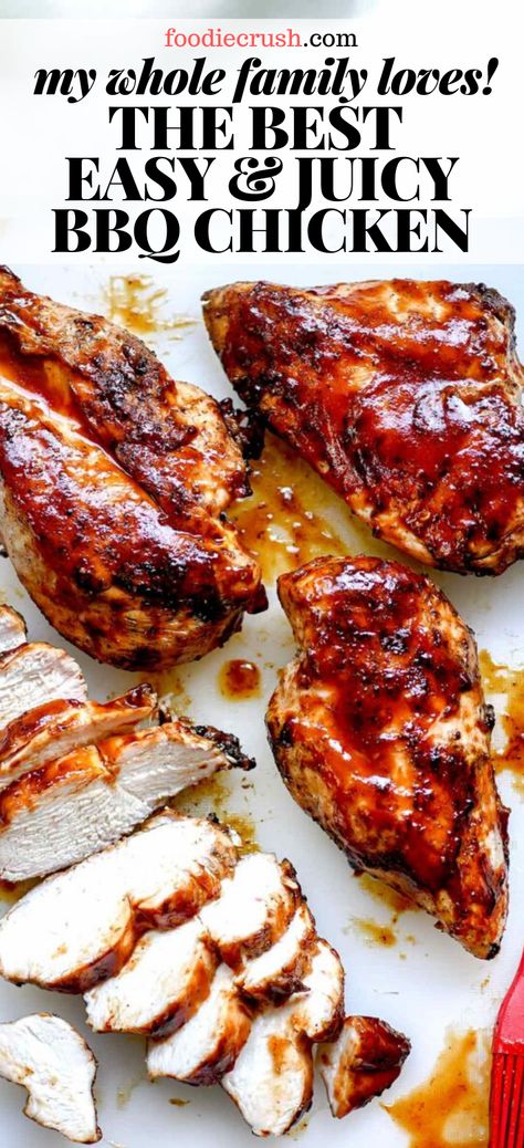 Bbq Chicken Breast Recipe, Bbq Grilled Chicken Recipes, Best Bbq Chicken, Easy Bbq Chicken, Recipes Sides, Bbq Chicken Breast, Grilled Bbq Chicken, Baked Bbq Chicken, Chicken Breast Recipes Baked