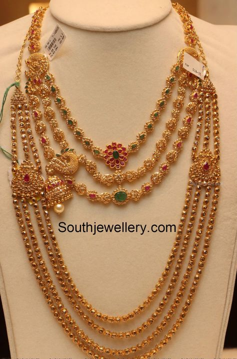 Pachi Haram, uncut diamond necklace Layer Haram Gold, Short Haram Designs Gold Latest, Short Haram Designs Gold, Step Chains In Gold Indian, Gold Temple Jewellery, Saree Bollywood, Bridal Jewels, Bridal Jewellery Design, Gold Necklace Indian Bridal Jewelry