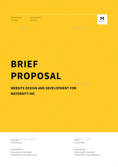 Brief Proposal Template by tontuz | GraphicRiver Website Proposal Template, Design Brief Template, Creative Brief Template, Work Proposal, Best Fonts For Logos, Website Proposal, Web Design Proposal, Marketing Proposal, Creative Proposals