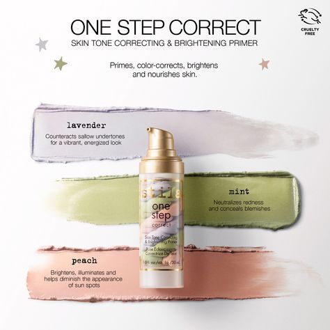 Transform your skin with the One Step Correct Skin Tone Correcting & Brightening Primer, which instantly primes, color-corrects, brightens, and nourishes --- Get yours now @Sephora 🛒⁠  #Stila #StilaCosmetics #FlawlessFinish #Blush #Bronzer #Primer #ColorCorrector #Sephora Stila One Step Correct, Stila Cosmetics, Oil Free Makeup, Green Tone, Color Corrector, Makeup Primer, Types Of Nails, Perfect Skin, New Skin