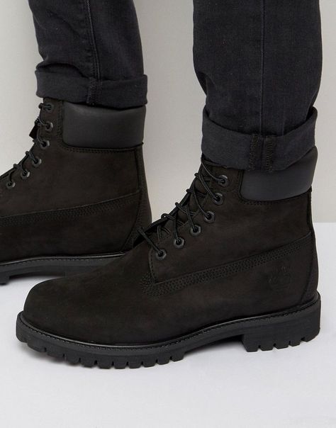 TIMBERLAND CLASSIC 6 INCH PREMIUM BOOTS - BLACK. #timberland #shoes # Black Boots Men Outfit, Black Work Boots, Timberland Boots Outfit Mens, Boots Men Outfit, Timberland Boots Black, Boots Outfit Men, Timberland Boots Outfit, Black Boots Men, Black Boots Outfit