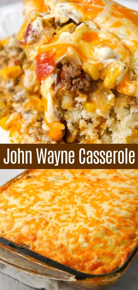 John Wayne Casserole, Easy Ground Beef Casseroles, Ground Beef Casserole Recipes, Keto Beef Recipes, Easy Ground Beef, Ground Beef Dishes, Beef Casserole Recipes, Ground Beef Casserole, Ground Beef Recipes Easy