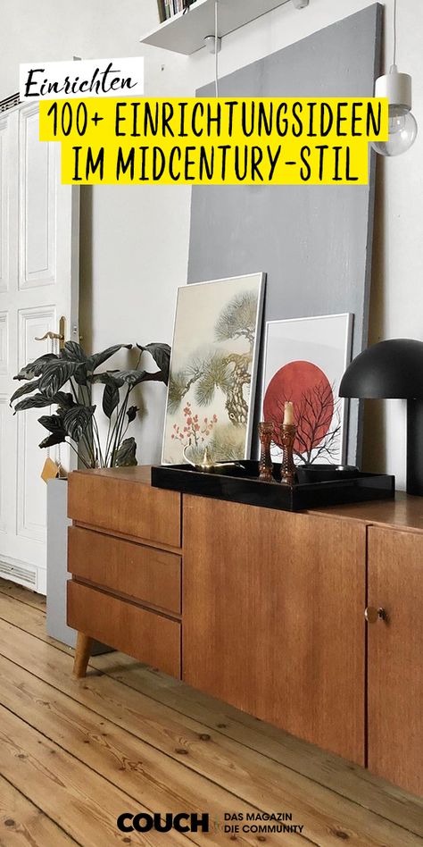 Wohnen wie zur Jahrhundertwende: Wir zeigen euch die schönsten Einrichtungsideen im Midcentury-Stil, die ihr heute modern bei euch zuhause nachstylen könnt. Geht ganz einfach, z.B. mit einem coolen  Vintage-Sideboard wie bei berlin.interior! #midcentury #vintage #sideboard #einrichten #einrichtungsideen #COUCHstyle Berlin Interior, Midcentury Sideboard, Sideboard Modern, Mid Century Sideboard, Vintage Sideboard, Ideas Living, Midcentury Modern, Home Deco, Sideboard