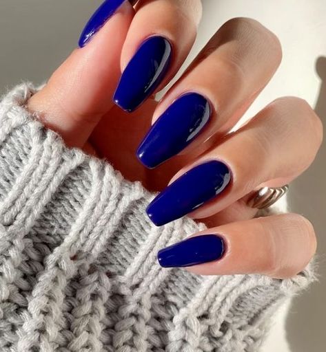 Dark Blue Acrylic Nails Coffin Design, Coffin Acrylic Nails Navy Blue, Royal Navy Blue Nails, Nail Ideas Coffin Blue, Navy Blue Nails Designs Fall, Navy Coffin Nails, Navy Blue Nails Coffin, Dark Blue Nails Coffin, Indigo Blue Nails