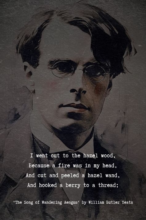 The "The Song of Wandering Aengus" by W.B. Yeats revolves around the concepts of longing, pursuit, and the quest for the transcendent or mystical. The poem explores the idea of an individual's relentless search for a deeper meaning or connection, symbolized by Aengus' quest to find the elusive girl he encountered in his youth.   Excited to learn more poems from W.B. Yeats? Follow us and visit our website.  #author #WilliamButlerYeats #poems #analysis #poemanalysis #poetry #poetic #poem Yeats Poetry, Yeats Poems, Wb Yeats, Poem Analysis, Poetry Analysis, W B Yeats, Irish Theme, Poetic Forms, William Butler Yeats