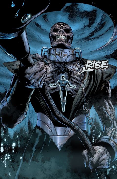 Literally DC's version of the grim reaper, Nekron is the undisputed leader/founder of the Black Lantern Corp (Some would say Black Hand is the leader and I don't deny that Hand isn't insane but i mean look at this guy^). Anyway, Nekron is the Lord of the Unliving and during the Blackest Night it was found that he was the mastermind behind the Black Lantern Corp after all. His origin is a mystery since he was created when Krona was exiled way back when the universe had just been made. Green Lantern Villains, Black Lantern Corps, Hal Jordan, Dc Comics Wallpaper, Green Lantern Corps, Dc Comics Heroes, Comic Villains, Univers Dc, Black Lantern