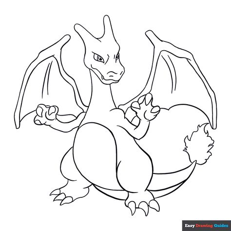 How To Draw Charizard, Charizard Drawings, Charizard Svg, Charizard Coloring Page, Charizard Drawing, Brother Bedroom, Charizard Art, Pokemon Coloring Sheets, Draw Pokemon