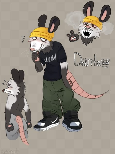 Opossum Fursona Art, Rat Fursona Base, Anthro Possum, Otter Fursona Art, Polar Bear Fursona, Raccoon Fursona Ref Sheet, Raccoon Fursona Base, Opposum Fursona, Possum Fursona Art