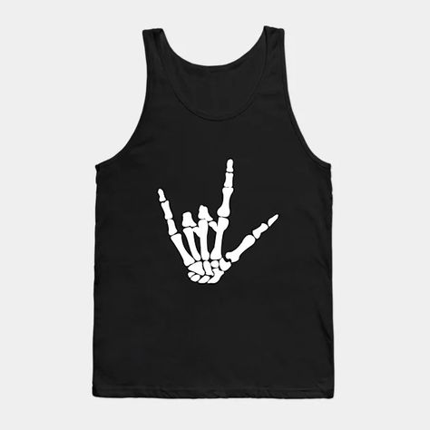 Rock 'til you Drop - Skeleton - Tank Top | TeePublic Halloween Apparel, Halloween Outfits, Skeleton, Tank Top, Tank Tops, Halloween, Sweatshirts, T Shirt