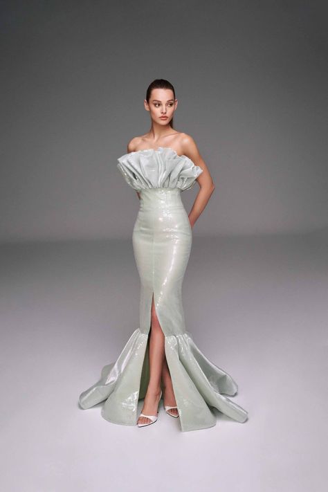 Look 26 — Nicole + Felicia Couture Nicole Felicia Couture, Nicole Felicia, Gala Gowns, Green Formal Dresses, Bridal Collection, Couture, Formal Dresses, Boutique, Dresses