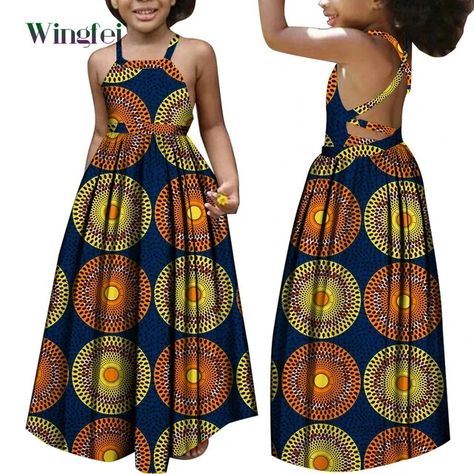 African Dresses for Girls Dashiki Children Clothes Ankara Fashion Floral Print Halter Long Dresses Kids African Clothes WYT728 - AliExpress African Print Dresses For Kids, Ankara Dress Styles For Children, African Children Dress Designs, Afro Dresses, African Kids Clothes, Ankara Styles For Kids, Kitenge Dress, Dress Designs For Girls, Ankara Dress Designs