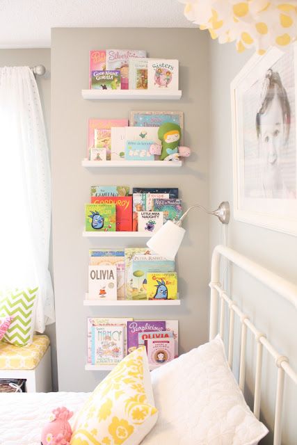 Use IKEA's picture ledges to create floating shelves for as many hardbacks as you need. Ikea Picture Ledge, Big Girl Bedrooms, Ikea Hackers, Ikea Storage, Bedroom Décor, Big Girl Rooms, Cool Ideas, Toddler Room, Book Shelf