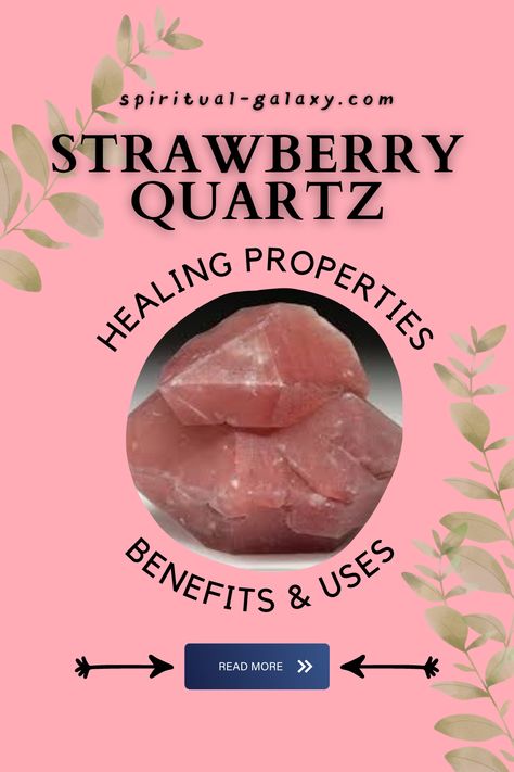 Strawberry Quartz Crystal Meaning, Strawberry Quartz Meaning, Strawberry Obsidian, Watermelon Quartz, Crystal Magick, Quartz Meaning, Feeling Of Love, Crystal Work, Himalayan Quartz