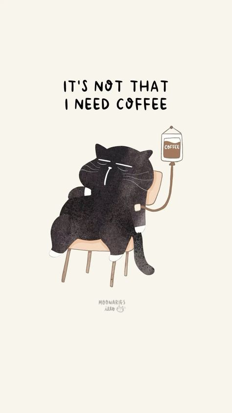 Funny Coffee Illustration, Cat And Coffee Wallpaper, Cafe Wallpaper Aesthetic, Coffee Background Aesthetic, Cute Cat Aesthetic Wallpaper, Cat Cafe Aesthetic, Coffee Quotes Aesthetic, Aesthetic Wallpaper Images, Phone Backcover