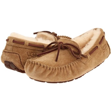 UGG Dakota (Chestnut) Women's Moccasin Shoes ($100) ❤ liked on Polyvore featuring shoes, flats, slippers, moccasins, flat slip on shoes, slip on flats, rubber sole shoes, mocassin shoes and lined moccasins Luxury Slip-on Moccasins With Rubber Sole, Luxury Slip-on Moccasins For Fall, Cheap Ugg Boots, Mocassin Shoes, Ugg Dakota Slippers, Ugg Ugg, Uggs For Cheap, Ugg Boots Cheap, Ugg Dakota