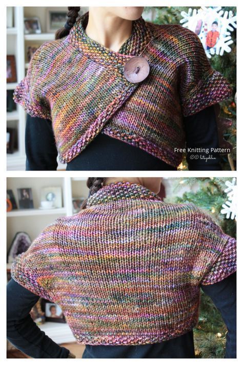 Shrug Knitting Pattern, Bolero Pattern, Knit Vest Pattern, Knit Shrug, Knitted Cape, Knit Wrap, Free Knitting Pattern, Knitted Shawls, Crochet Knitting