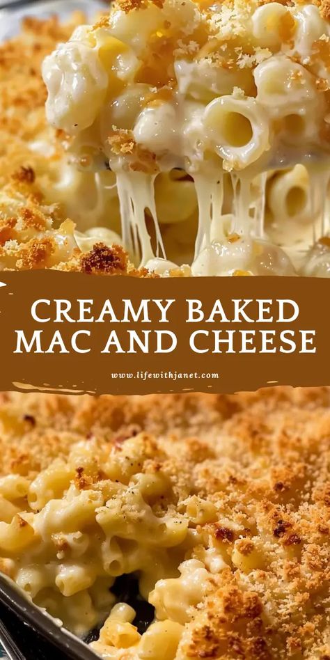 CREAMY BAKED MAC AND CHEESE Large Pan Baked Mac And Cheese, Four Cheese Baked Macaroni And Cheese, Garlic Parm Mac And Cheese, Single Serve Baked Mac And Cheese, Homemade Baked Mac & Cheese, The Mac And Cheese, Desserts For Family Dinner, Double Baked Mac And Cheese, Best Baked Mac And Cheese Recipe Gruyere