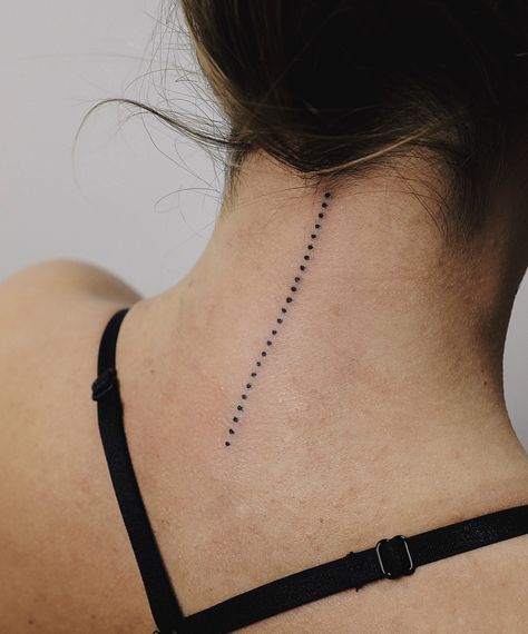 pinterest || ☓ cmbenney Minimalist Tattoo Back Of Neck, Tattoo Zipper Ideas, Dot Neck Tattoo, Tattoo Dots, Dots Tattoo, Minimalist Tattoo Meaning, Tattoos Pinterest, Typography Tattoo, Bauch Tattoos