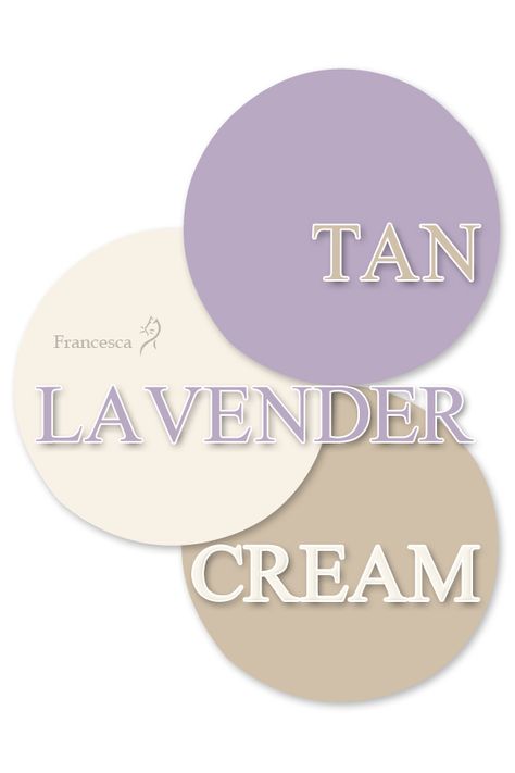 Lilac Beige Color Palette, Lavender Color Combos Outfits, Lavender Neutral Color Palette, Lavender Wardrobe Design, Color Combinations With Lavender, Lavender And Cream Color Palette, Aesthetic Room Colour Combination, Lilac And Cream Colour Palette, Cream And Tan Outfit