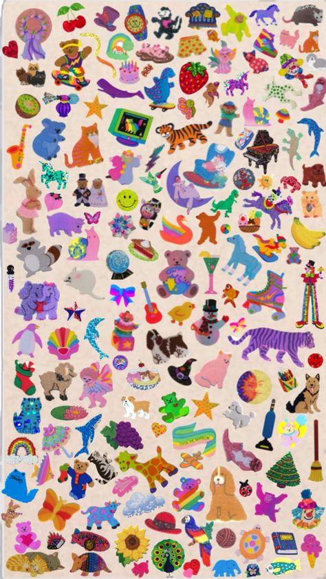 Crazy Backgrounds, Sandylion Stickers, Nostalgia Art, Stickers Vintage, Scrapbook Printing, Iconic Wallpaper, Collage Background, The Other Half, Other Half