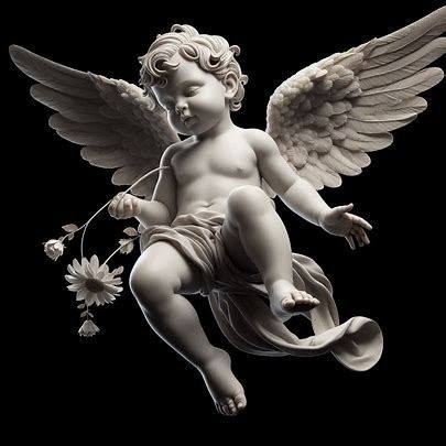 angel baby statue, cinema 4d, extremely realistic, with flower. flying angel - Image Creator from Microsoft Designer Statues To Draw, Flying Cherub Tattoo, Angel Statue Drawing, Angel Sculpture Statues, Angel Baby Statue, Greek Angel, Angel Tattoo Ideas, Angel Sculpture Art, Baby Angel Tattoo