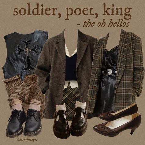 Dark Adventure Aesthetic Outfits, Chaotic Academia Aesthetic Outfit, Mbti Style, Dark Academia Outfit Aesthetic, The Oh Hellos, Soldier Poet King, Academia Aesthetic Outfit, Dark Academia Outfits, Dark Academia Outfit