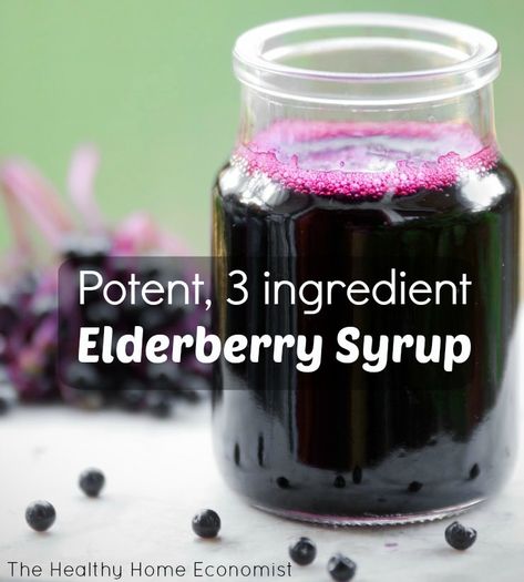 Easy Elderberry Syrup to Beat Colds and Flu - Healthy Home Economist Elderberry Syrup Recipe, Homemade Elderberry, Elderberry Recipes, Homemade Syrup, Elderberry Syrup, Diy Remedies, Cold Remedies, Syrup Recipe, Canning Recipes