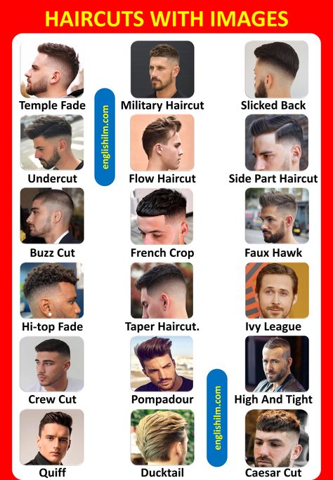 Barbers Haircut For Men, Names Of Mens Hairstyles, Tapered Side Part Men, Hairstyles Names Mens, Soccer Haircuts For Men, Different Types Of Fades For Men, Haircut For Long Face Men, Hair Cuts For Side Parts, Crew Haircut Men