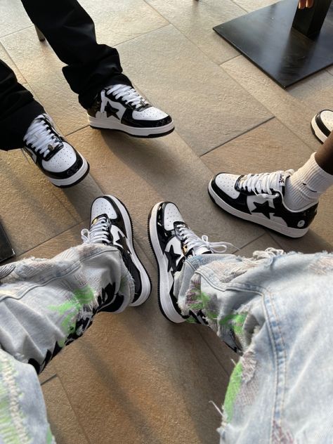 Bape Shoes Outfit, Bape Star, Bapesta Shoes, Bape Shoes, Bape Outfits, Bape Sneakers, Shoes Wallpaper, Kicks Shoes, Dope Outfits For Guys