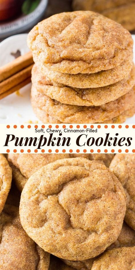 These pumpkin spice cookies are soft, chewy and perfect for fall. They’re filled with flavor thanks to the pumpkin, vanilla extract, & fall spices. Then they’re rolled in cinnamon sugar for a delicious coating that’ll remind you of snickerdoodles. #pumpkin #cookies #soft #chewy #easy #pumpkincookies #fall #desserts #easy #cinnamon #best Snickerdoodles Recipe, Thanksgiving Baking, Pumpkin Snickerdoodles, Recipes List, Resepi Biskut, Pumpkin Spice Cookies, Thanksgiving 2024, Baking Desserts, Delicious Brownies