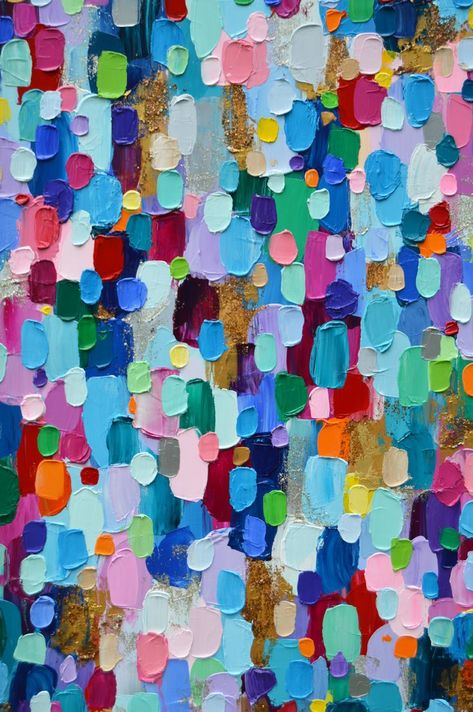 Multicolor Abstract Painting, Impasto Abstract Paintings, Impasto Painting Easy, Impasto Painting Acrylic, Confetti Painting, Palette Knife Painting Abstract, Brushstroke Painting, Spatula Painting, Impasto Abstract