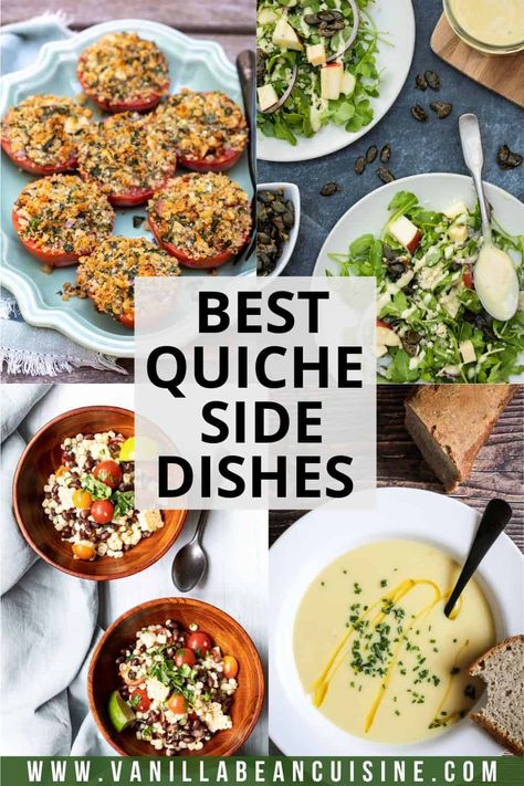 Brunch Side Salad, Quiche And Side Dish, Brunch Sides Dishes, Quiche Luncheon Menu Ideas, Side Dish For Quiche, Salad To Go With Quiche, What To Serve With Quiche Dinners, Brunch Veggies Side Dishes, What To Serve With Quiche Brunch