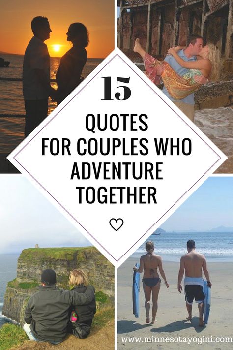 15 Quotes for Couple Who Adventure Together #quotes #love #wanderlust #travel #lovequotes #travelquotes #adventure #explore #lovers Adventure Love Quotes, Travel Outfit Summer Airport, Travel Outfit Spring, Quotes For Couples, Together Quotes, Quotes Adventure, 15th Quotes, Travel Quotes Wanderlust, Cute Couple Quotes