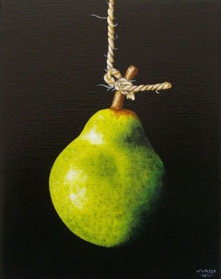 Jean-Pierre Walter | OIL | Pear at Juan Sanchez Cotan Juan Sanchez Cotan, Natural Forms Gcse, Pear Still Life, Suspended Art, Pear Art, Still Life Fruit, Food Projects, Still Life Oil Painting, Organic Forms